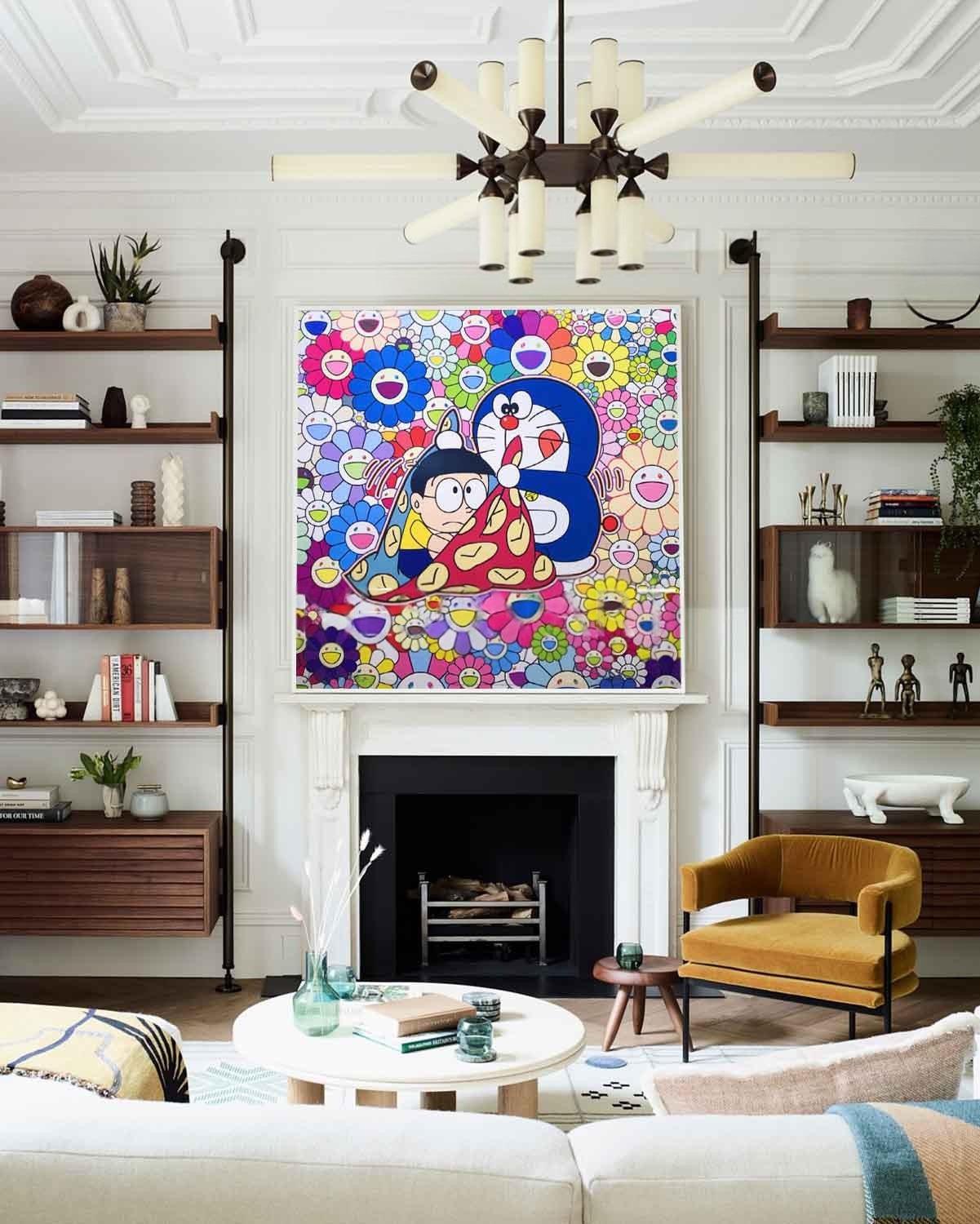 Wall Art Square Pop Art Takashi Murakami Doraemon Inspired - Neutralighting