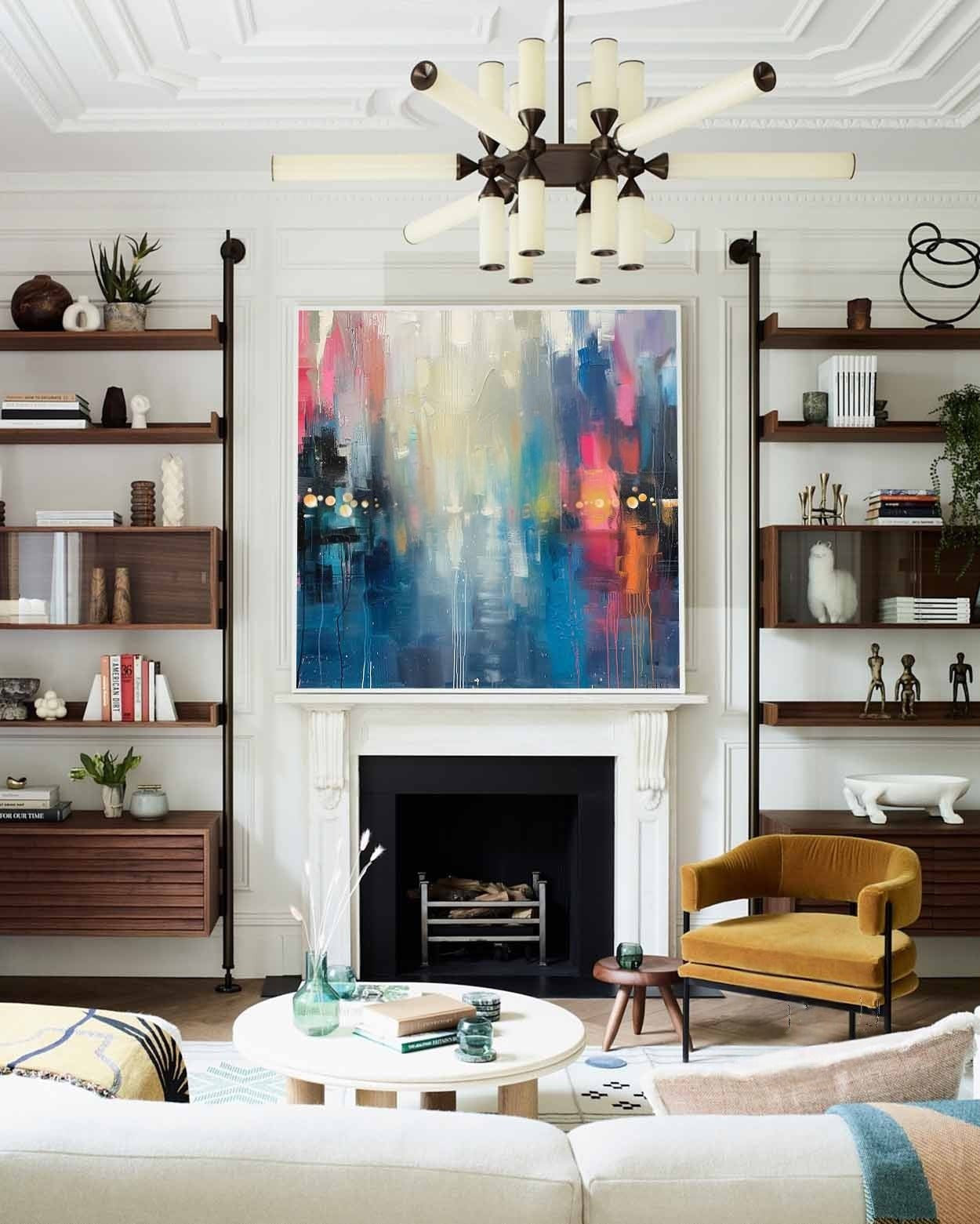 Wall Art Vibrant Abstract City Skyline - Neutralighting