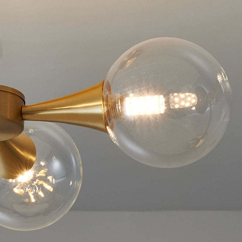 Valentina Contemporary Flush Mount Ceiling Light, Glass Bubble - Neutral Decor