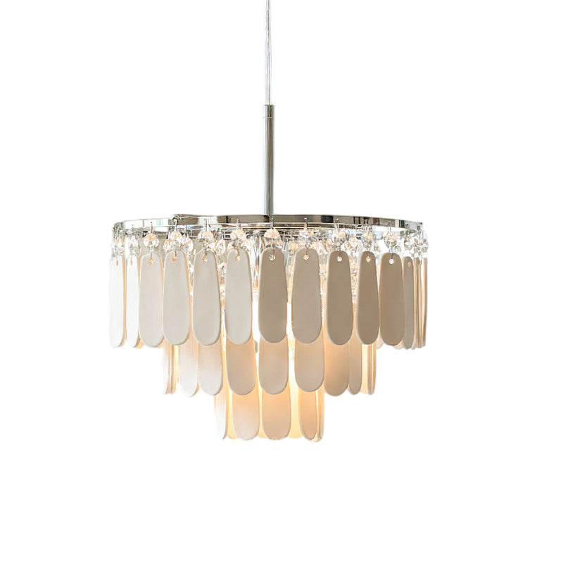 Dimensions diagram of the ceramic pendant light: 11.8 inches diameter, 13.8 inches height.