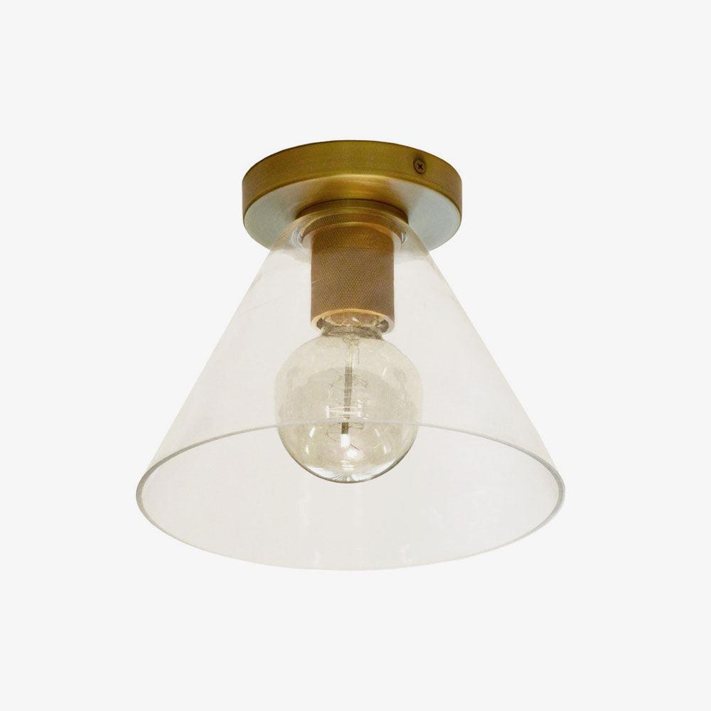 Elthyn Ceiling Lamp Cone Glass Brass Minimalist Industrial-Neutral Decor