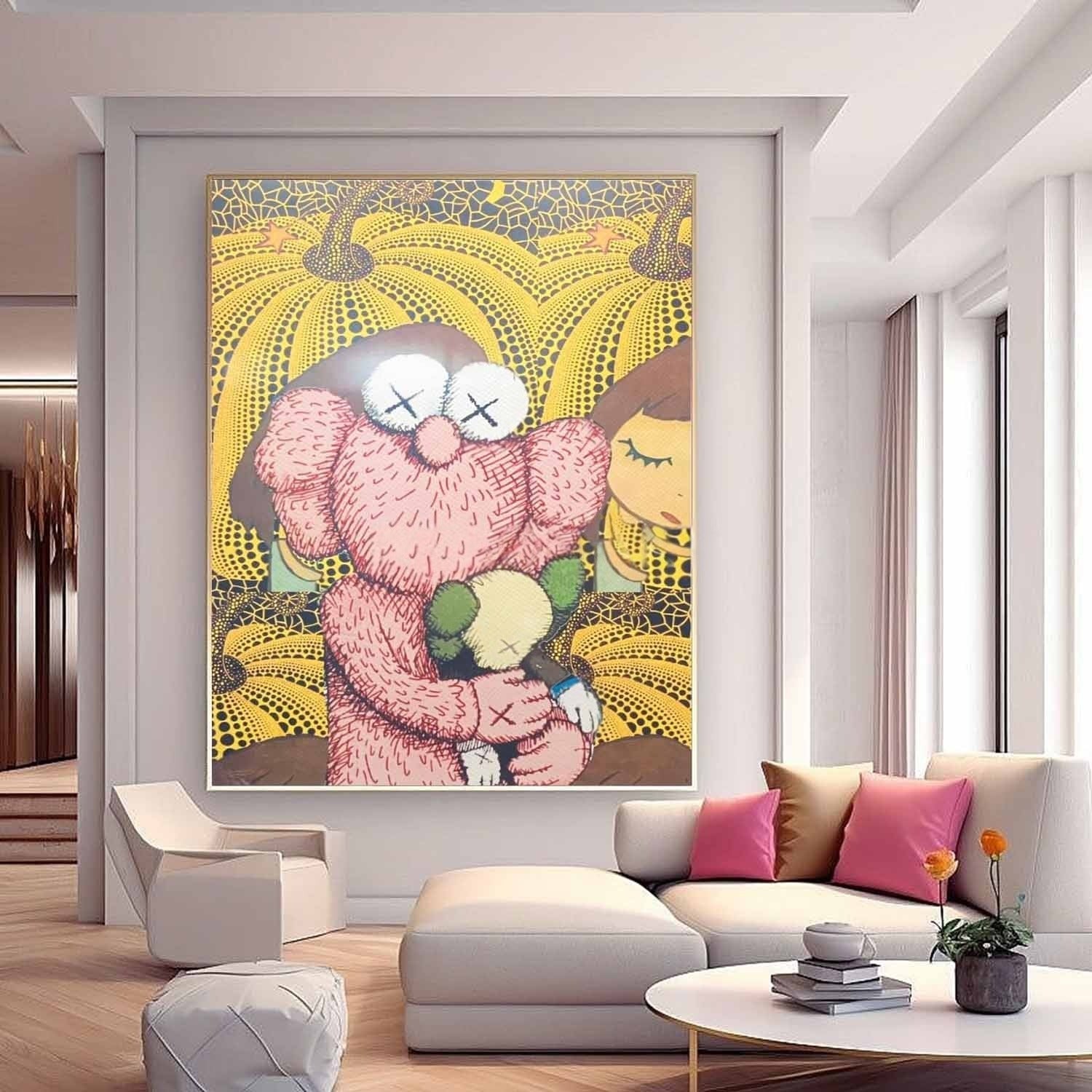 Wall Art Playful Textured KAWS - Neutralighting
