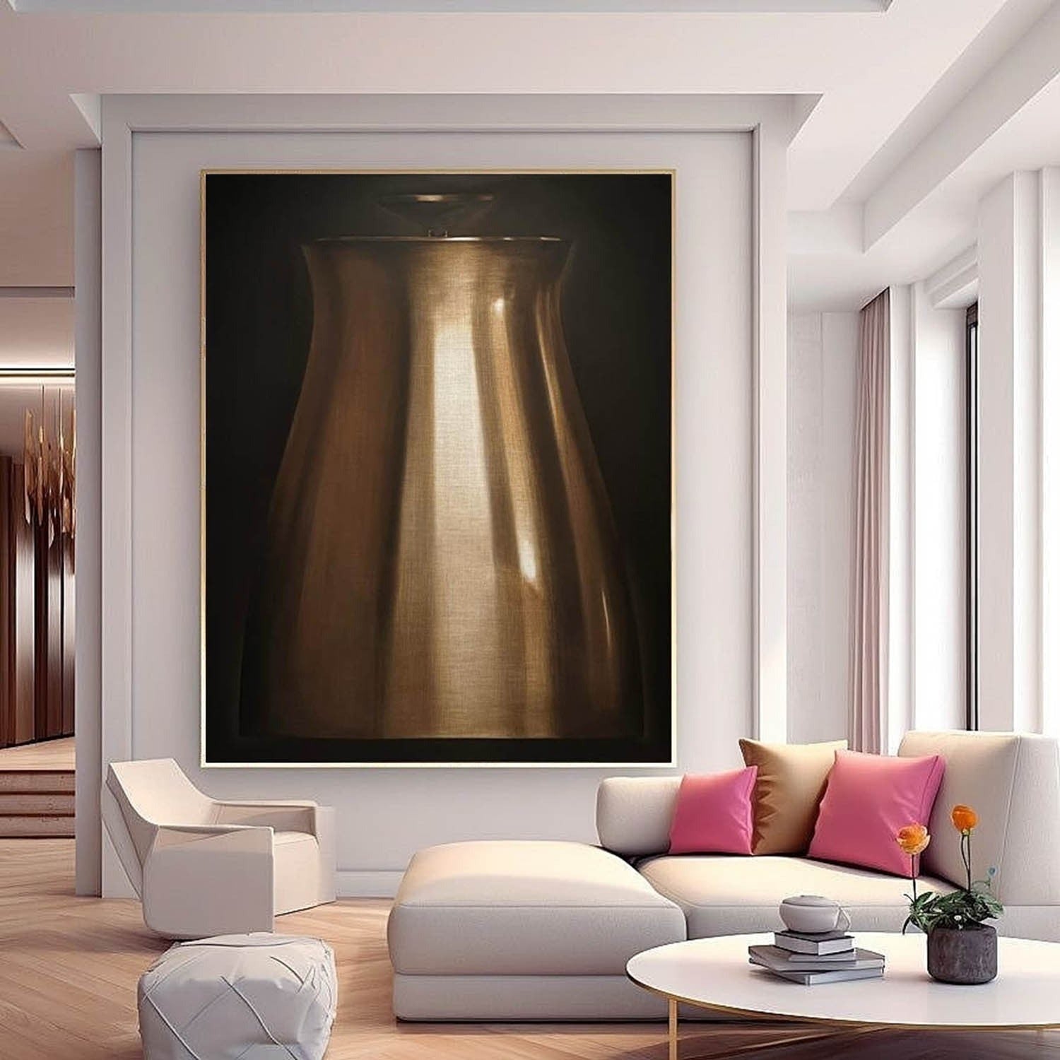 Wall Art Luxe Textured Metallic Vase - Neutralighting