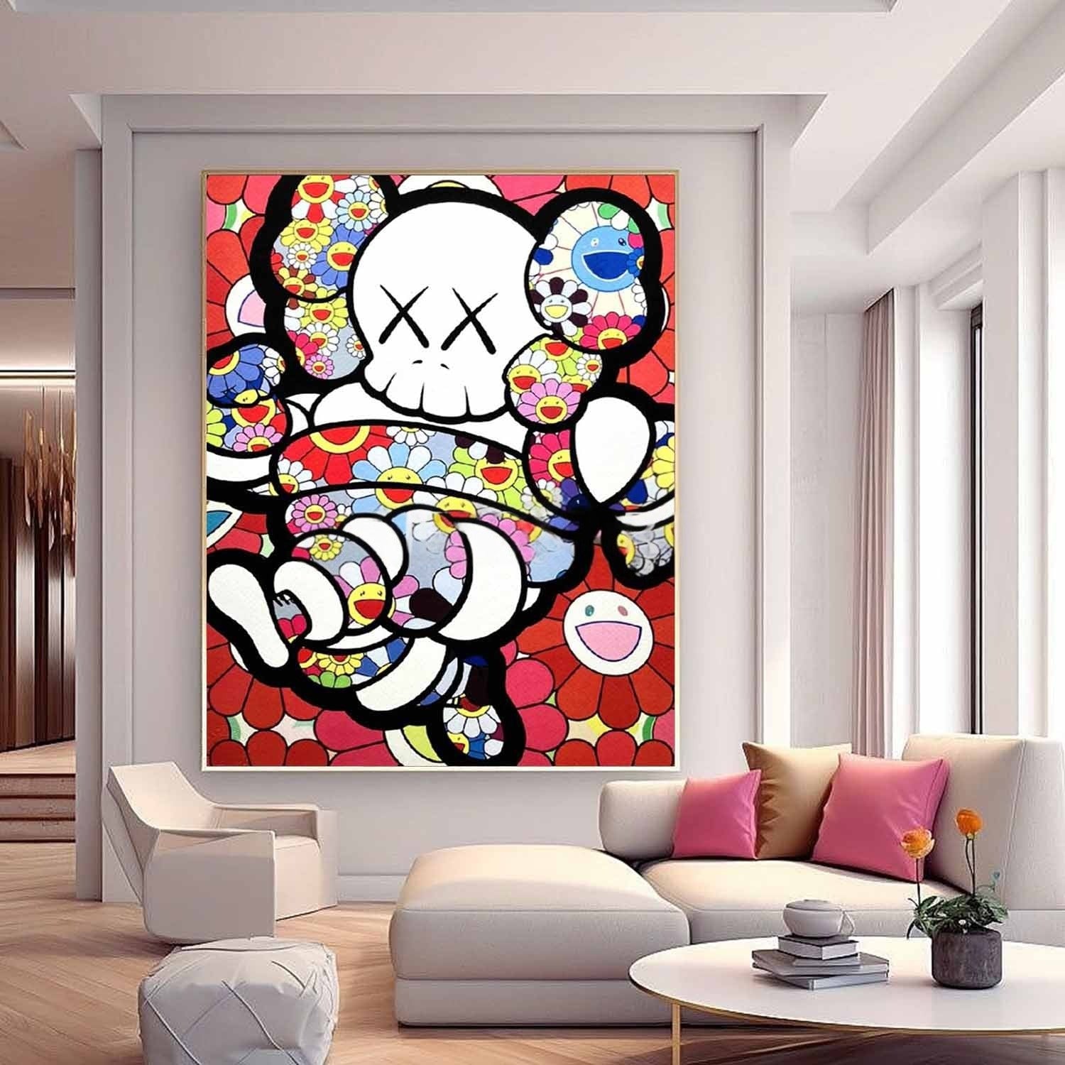 Wall Art Playful Textured KAWS - Neutralighting