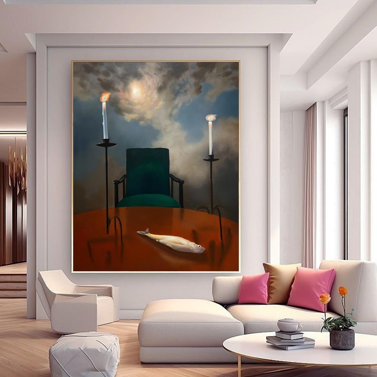 Wall Art Surreal Textured Still Life Fish - Neutralighting