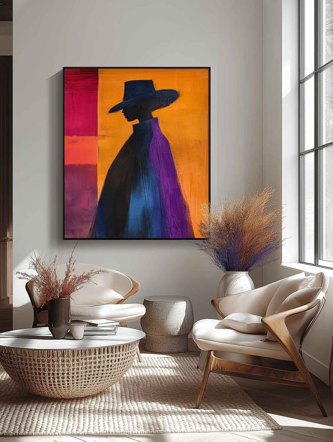 Wall Art Minimalist Silhouette Figure Gradient - Neutralighting