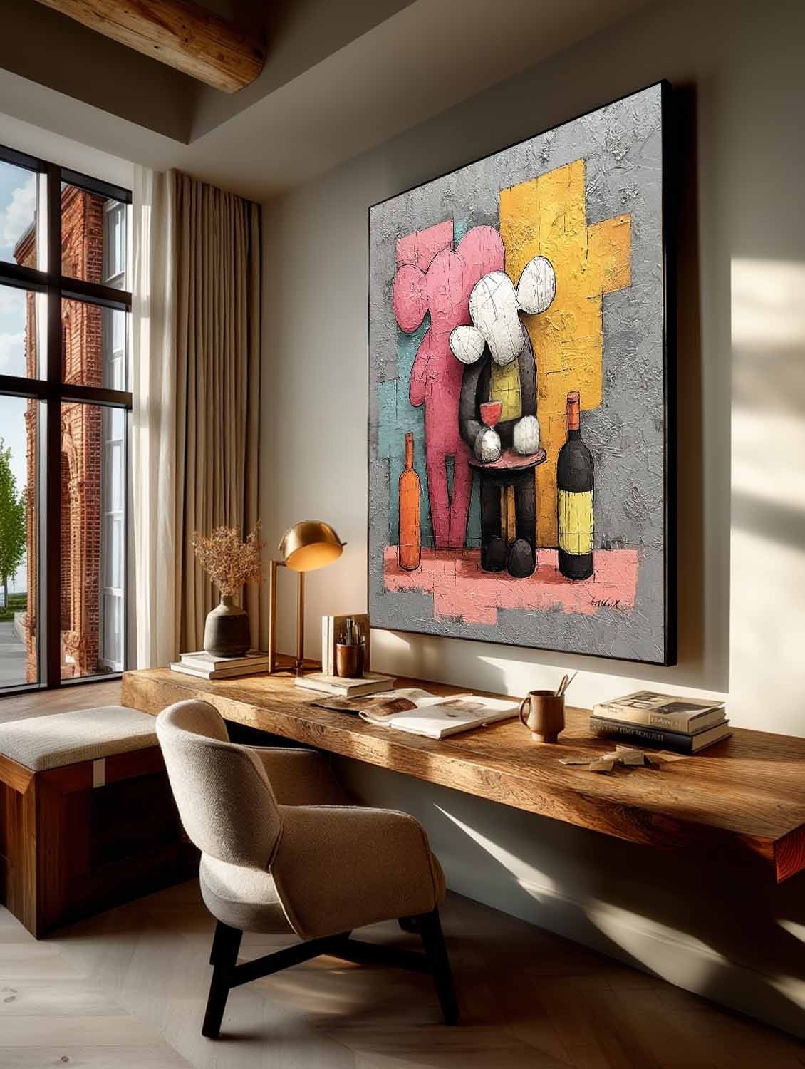 Wall Art Vertical Pop Art Cartoon Character Scene Playful - Neutralighting