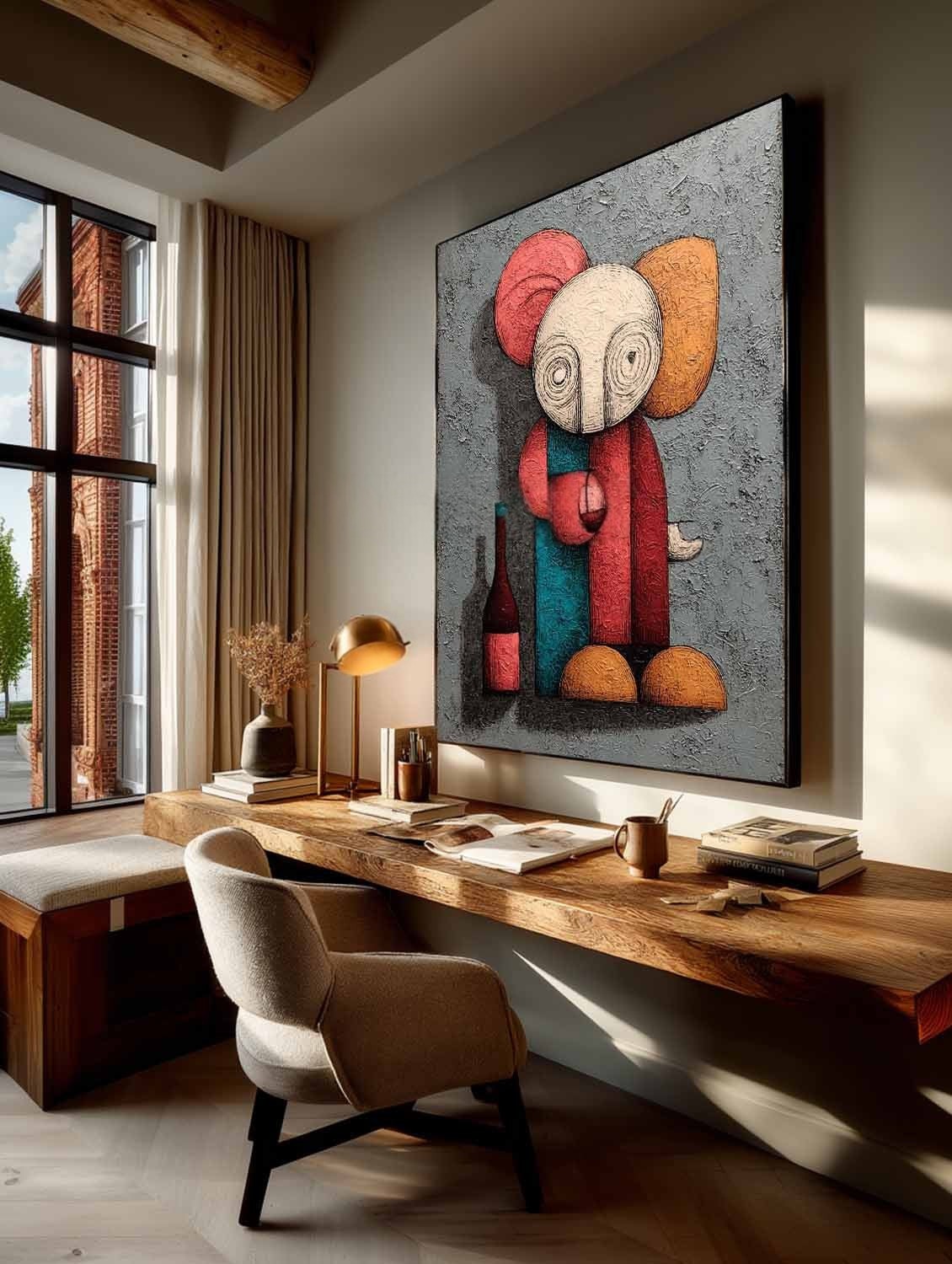 Wall Art Whimsical Kaws Companion - Neutralighting