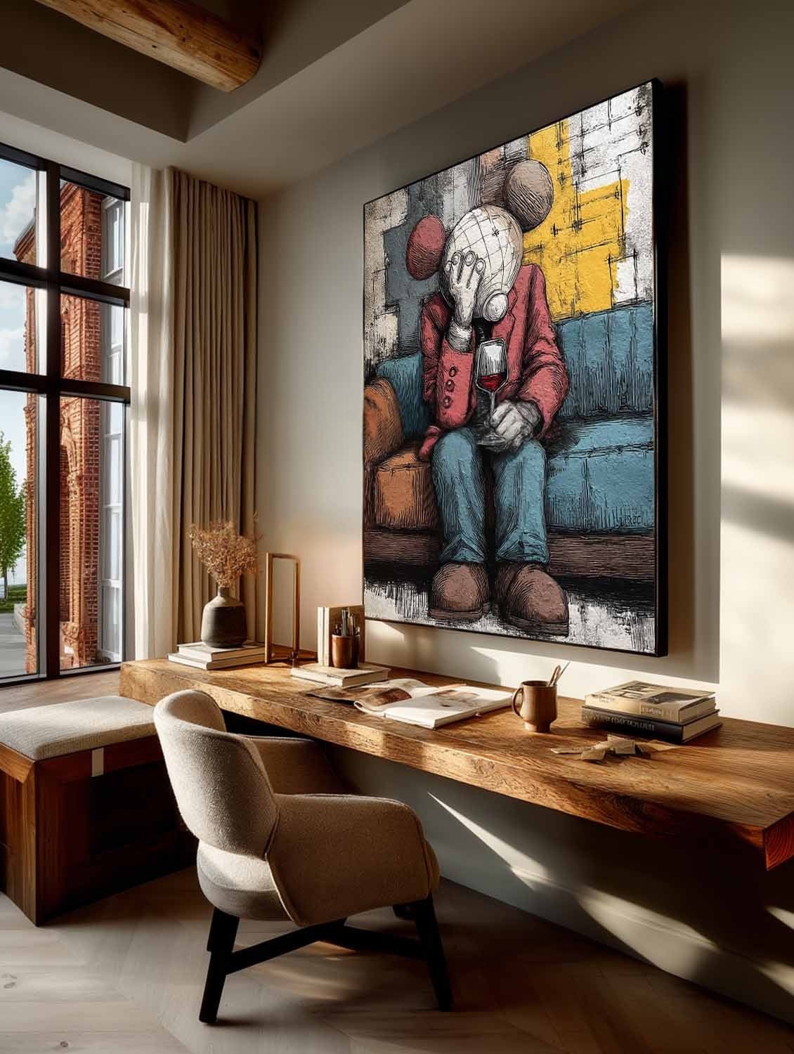 Kaws Melancholy Pop Art Painting - Neutralighting