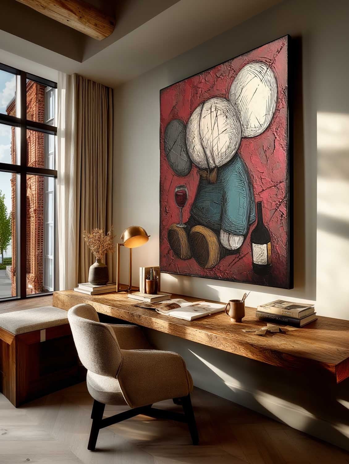Kaws Wine Time Pop Art Painting - Neutralighting