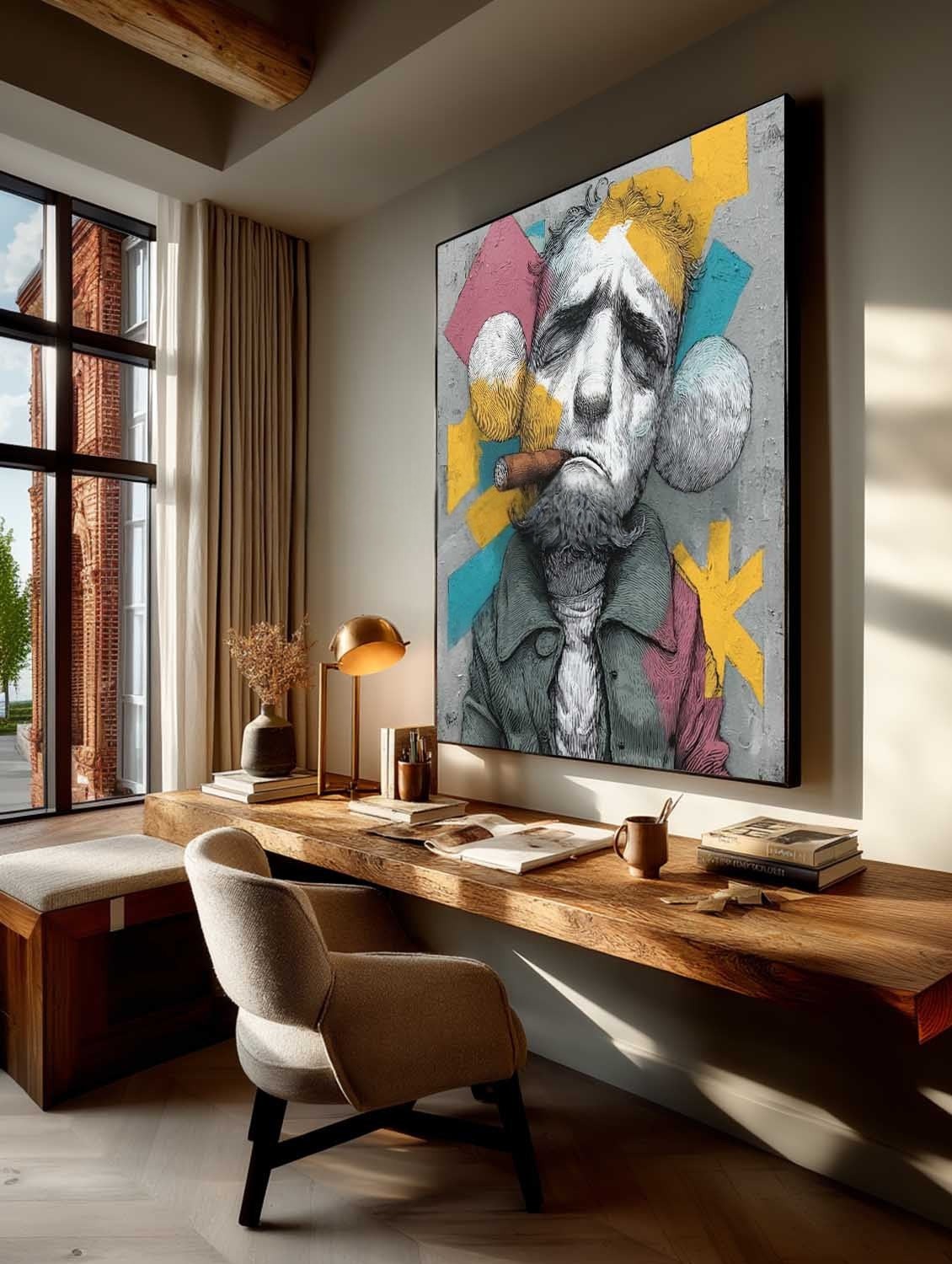 Kaws Bearded Gangster Pop Art Painting - Neutralighting