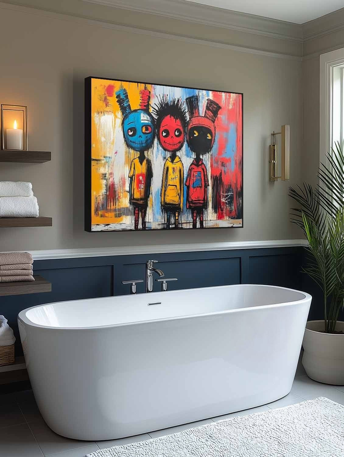 Wall Art Neo Expressionist Trio Skull - Neutralighting
