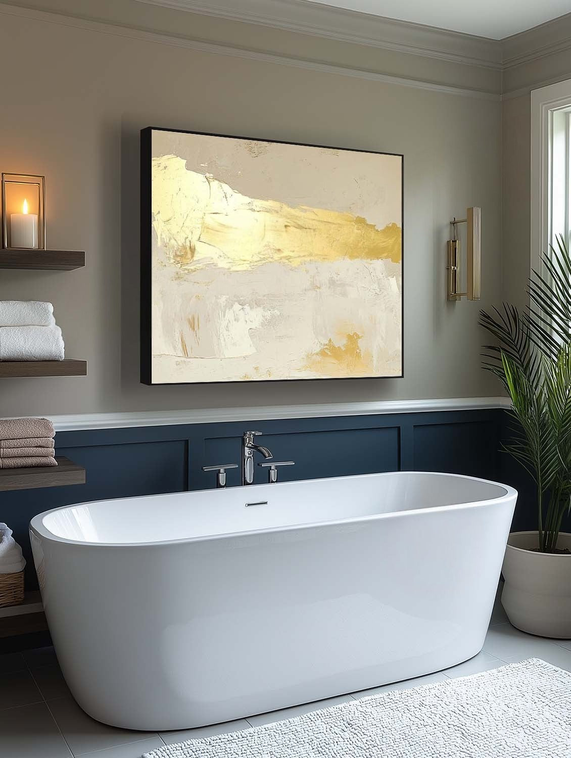 Wall Art Minimalist Textured Abstract - Neutralighting