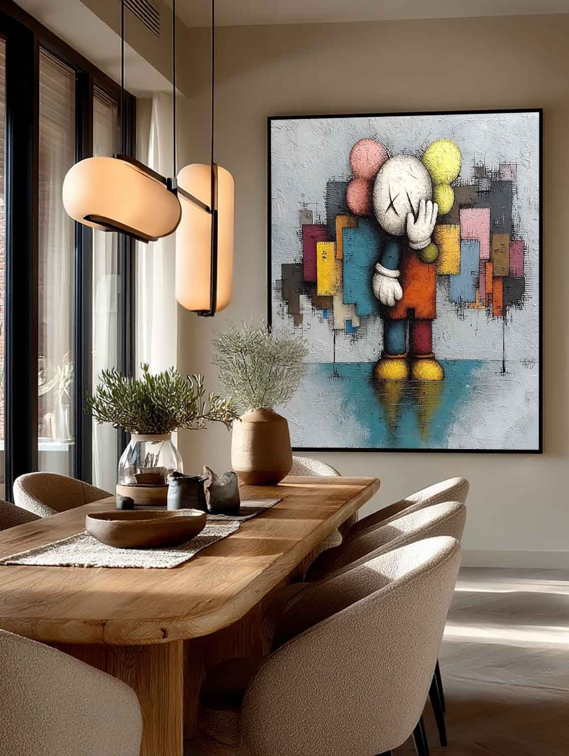 Wall Art Reflective Textured Kaws - Neutralighting