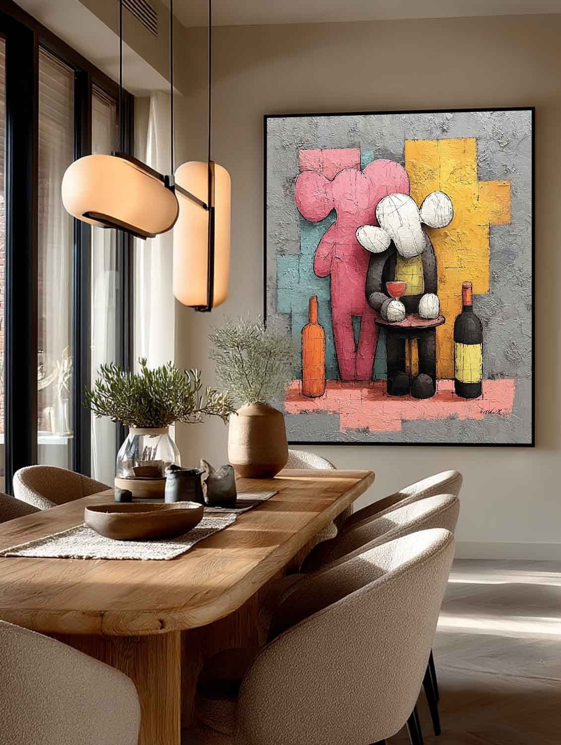 Wall Art Vertical Pop Art Cartoon Character Scene Playful - Neutralighting