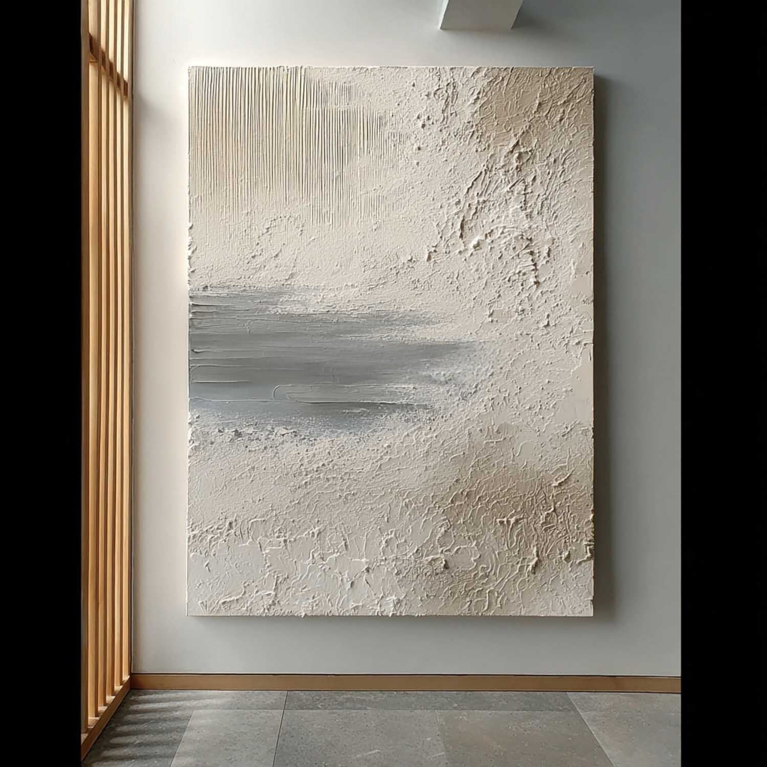 Wall Art Vertical Textured Abstract Landscape Scene Muted Earthy - Neutralighting