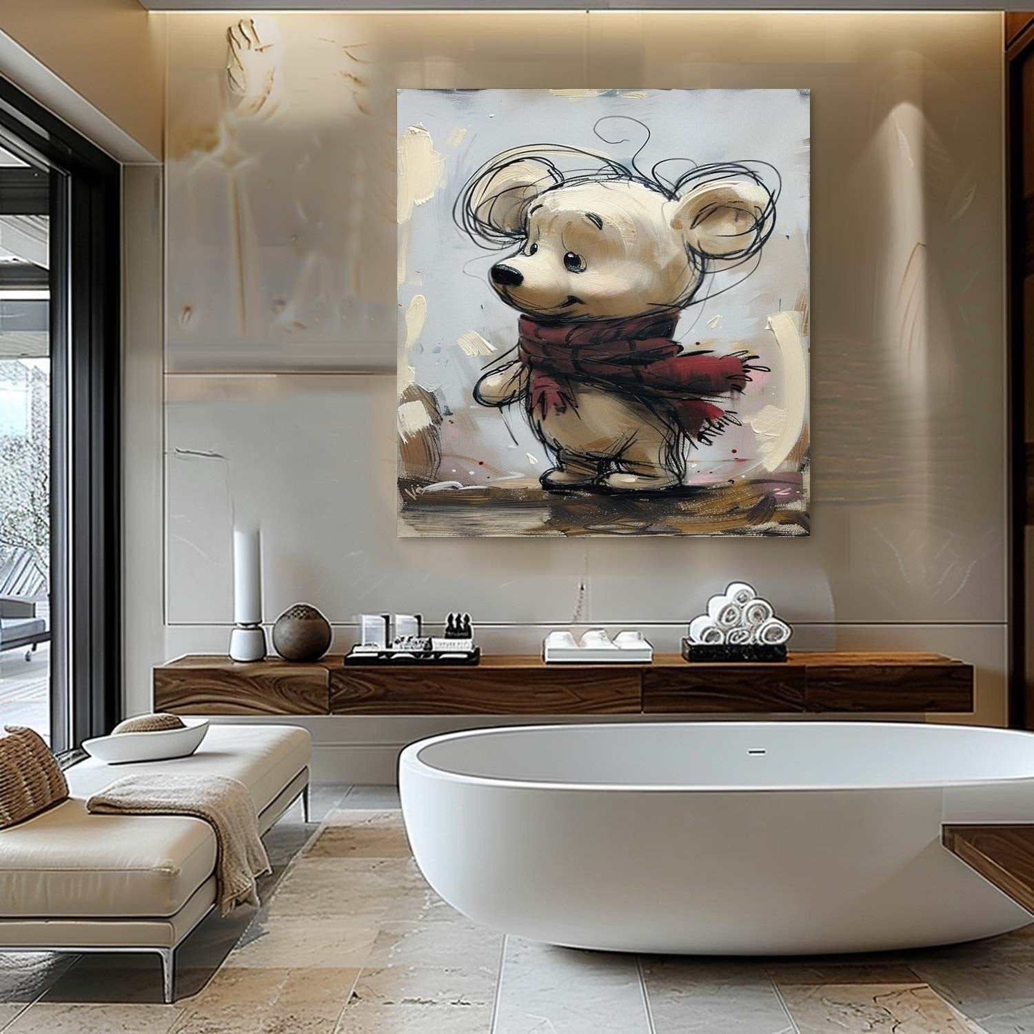 Wall Art Whimsical Winter Bear - Neutralighting