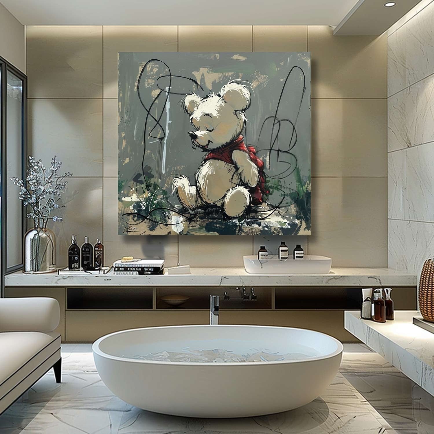 Wall Art Whimsical Sitting Bear - Neutralighting