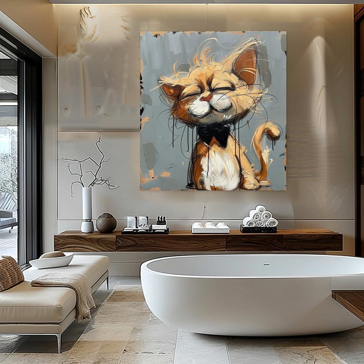 Wall Art Textured Expressive Brushstroke - Neutralighting