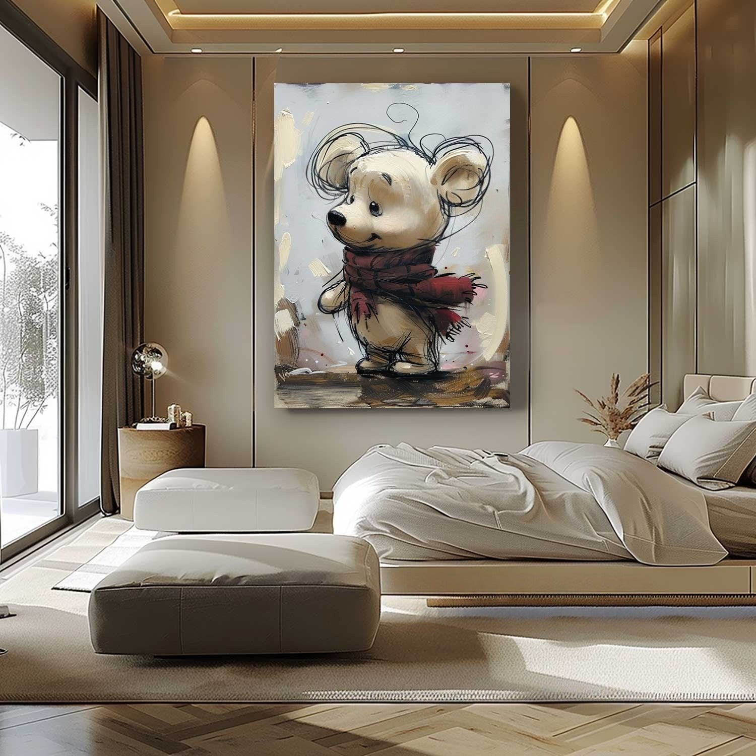 Wall Art Whimsical Winter Bear - Neutralighting