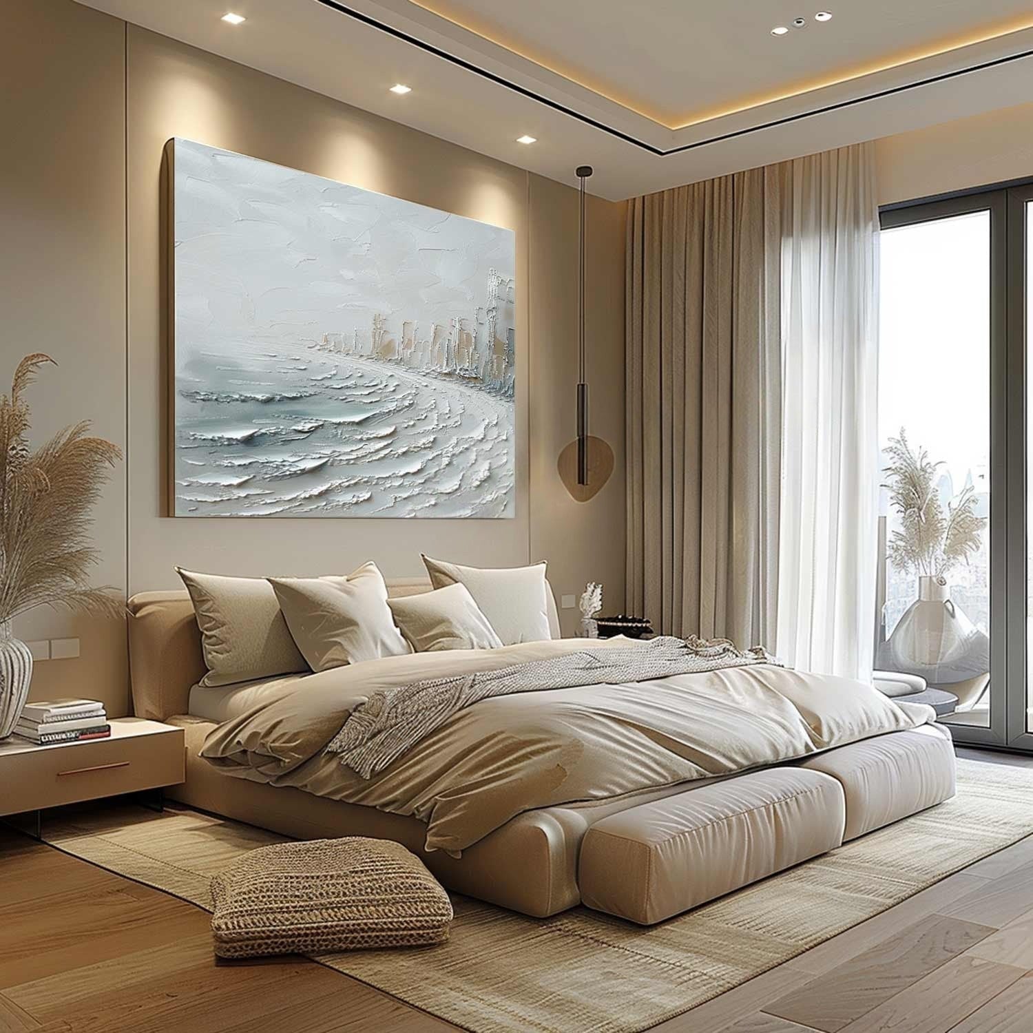 Wall Art Misty Coastal Cliffs Seascape - Neutralighting