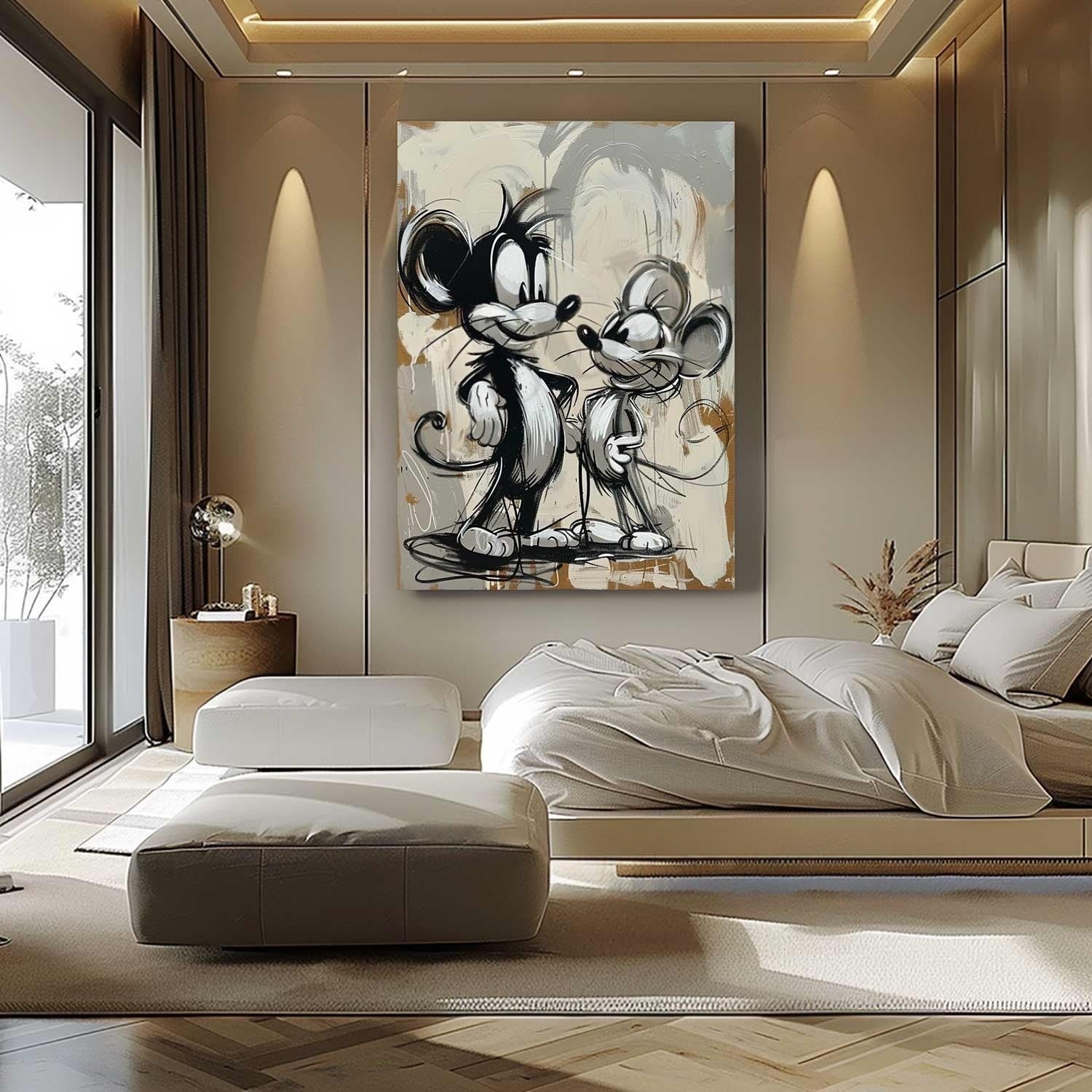 Wall Art Timeless Pop Art Mouse Pair - Neutralighting