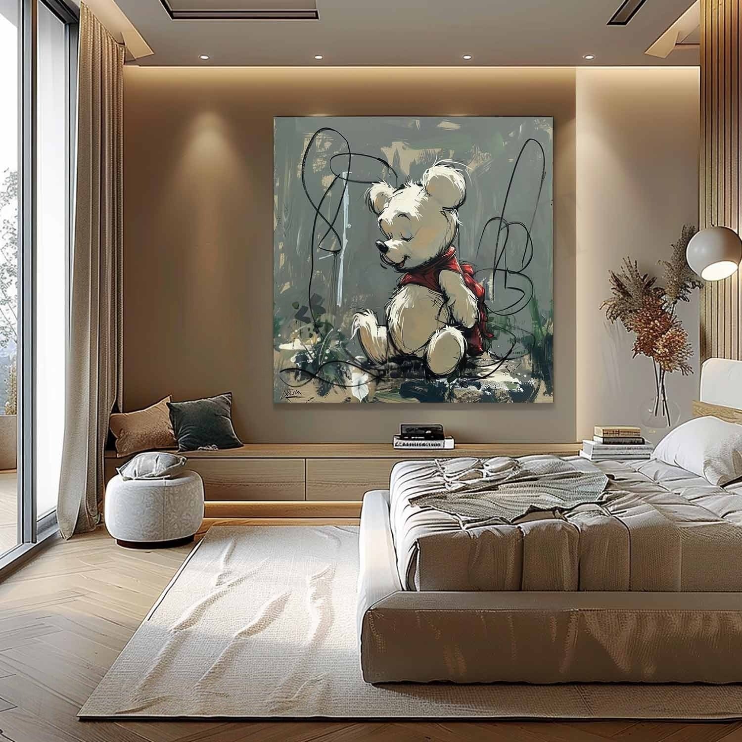 Wall Art Whimsical Sitting Bear - Neutralighting