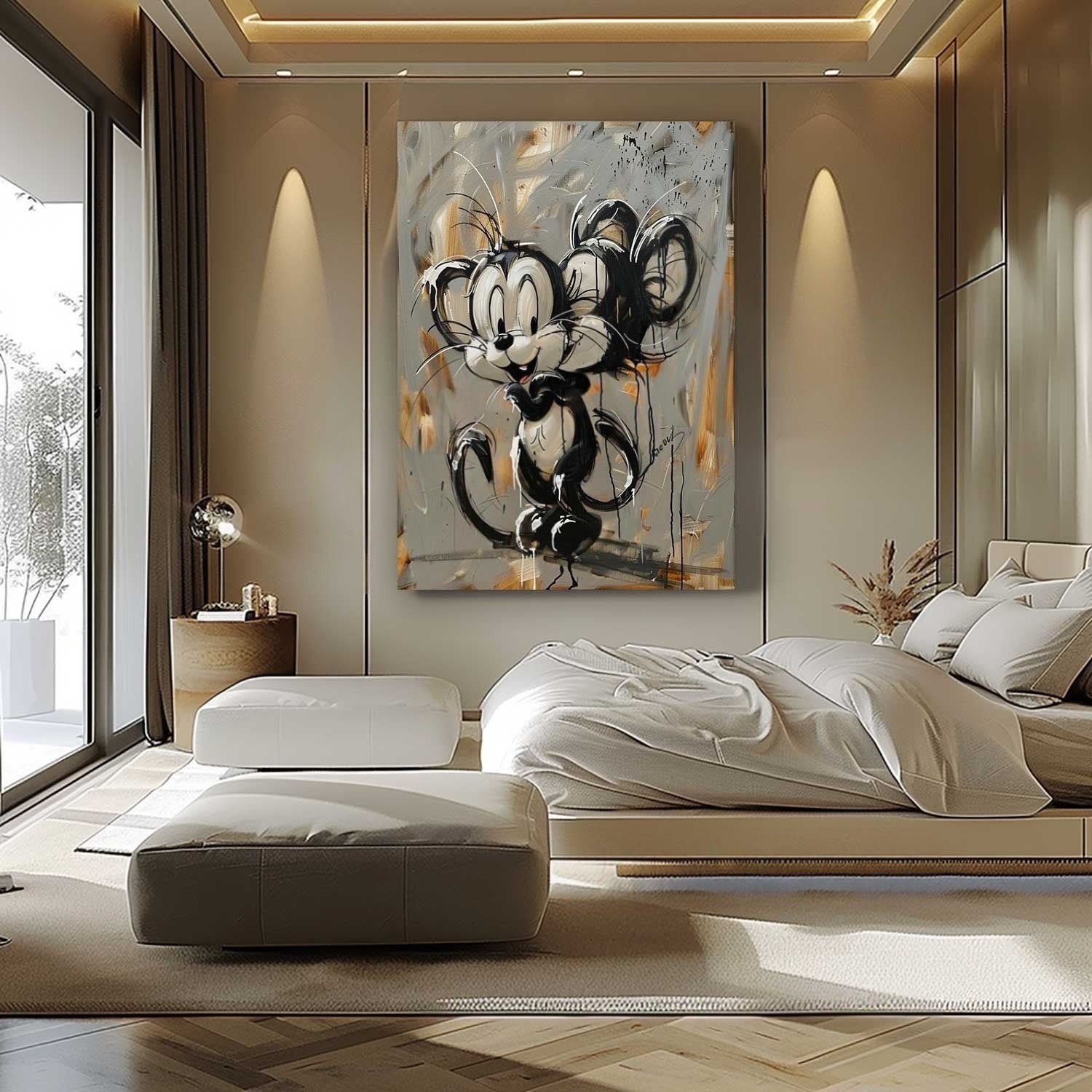 Wall Art Textured Expressive Brushstroke - Neutralighting
