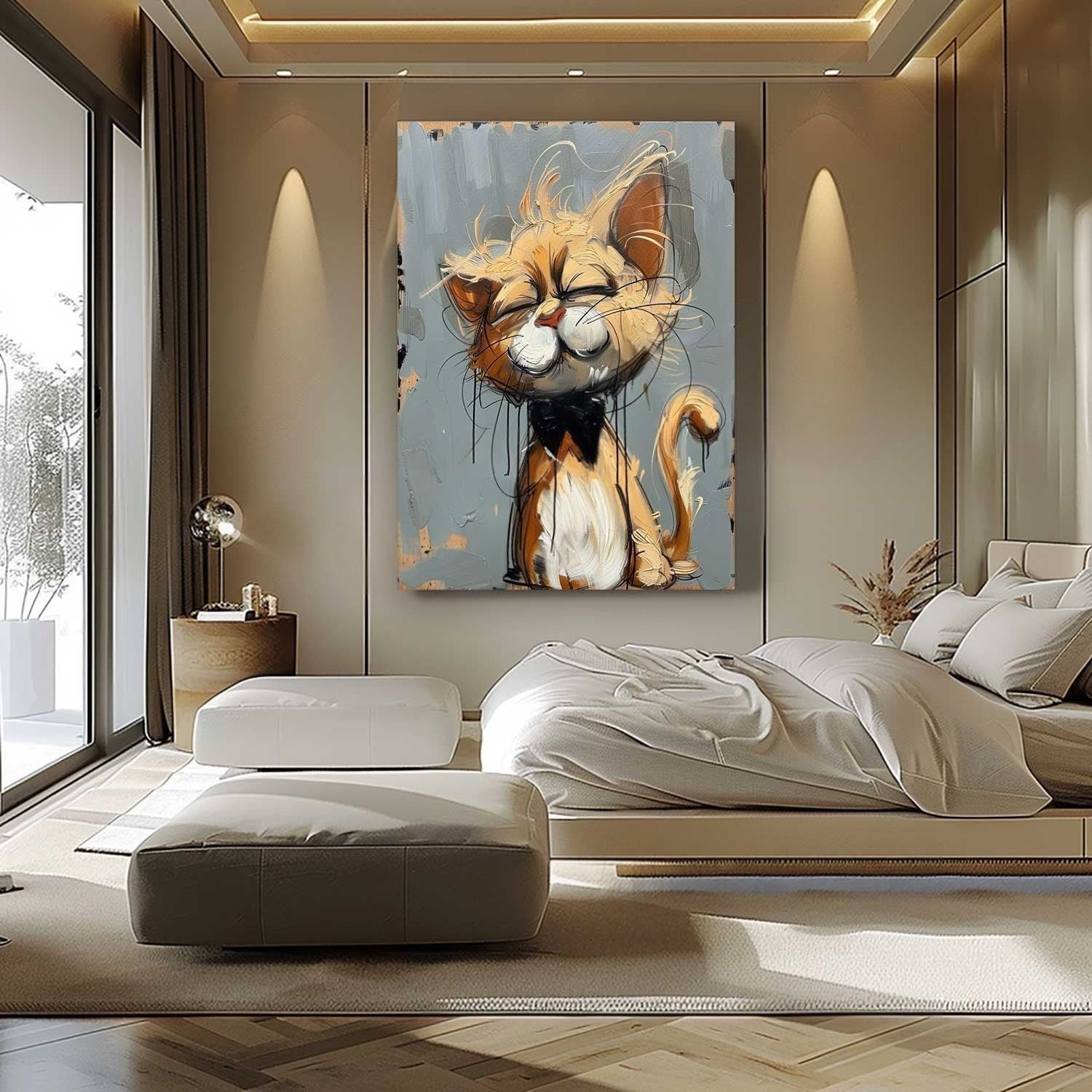 Wall Art Textured Expressive Brushstroke - Neutralighting