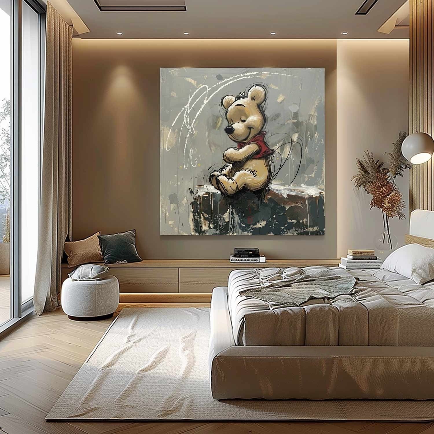 Wall Art Textured Whimsical Winnie Pop - Neutralighting