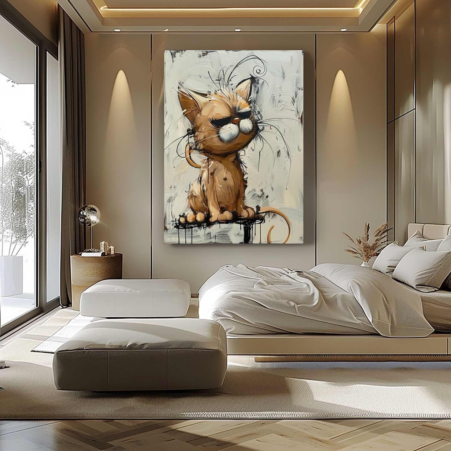 Wall Art Textured Expressive Brushstroke - Neutralighting