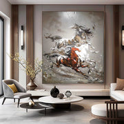 Wall Art Vertical Hyperrealism Galloping - Neutralighting