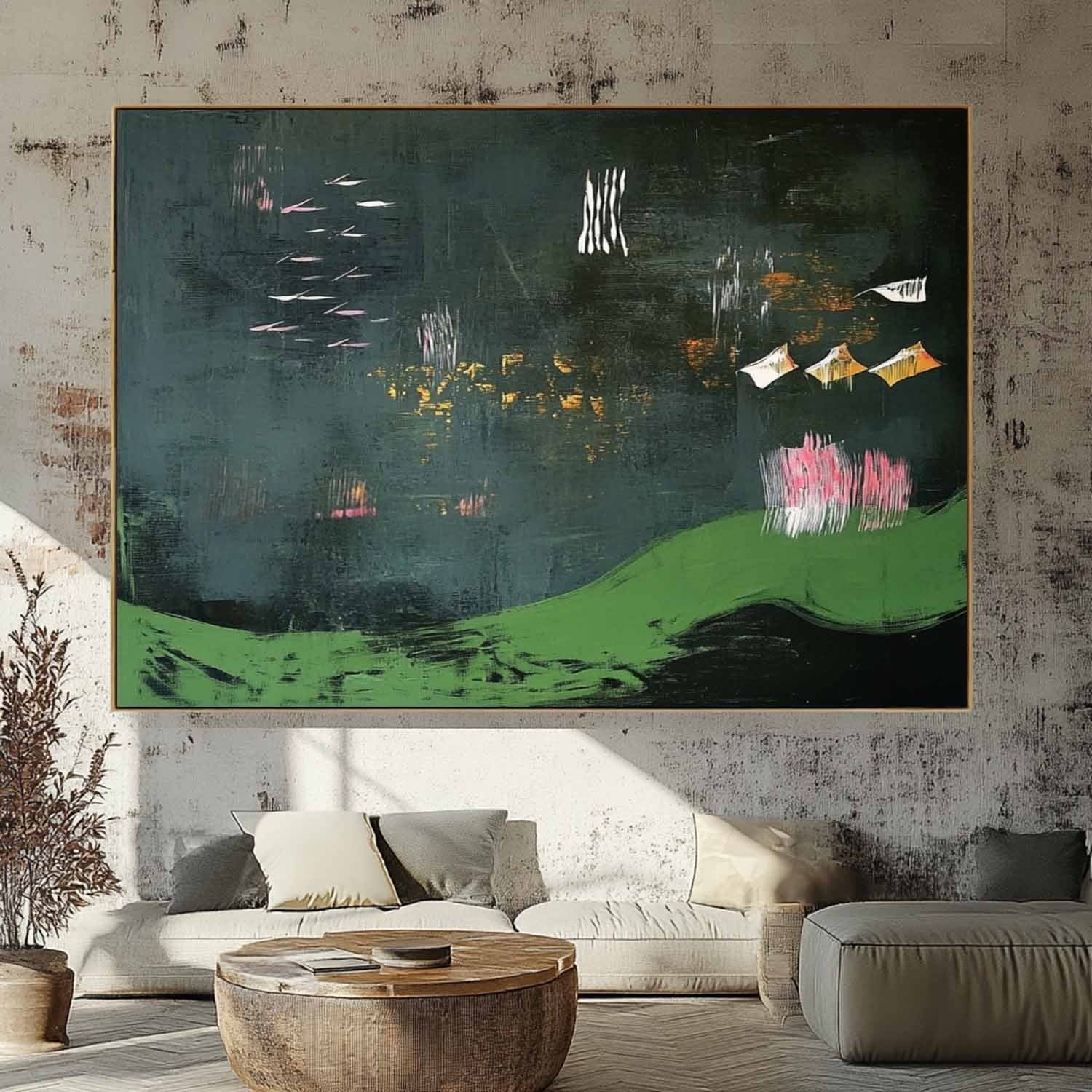 Wall Art Rectangle Abstract Modern Art Luxury - Neutralighting