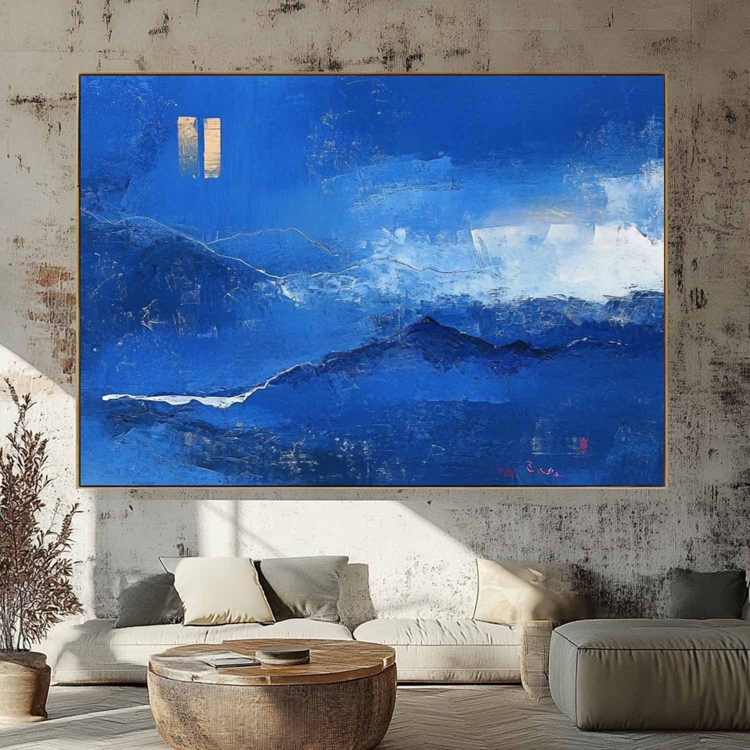 Wall Art Majestic Textured Blue - Neutralighting