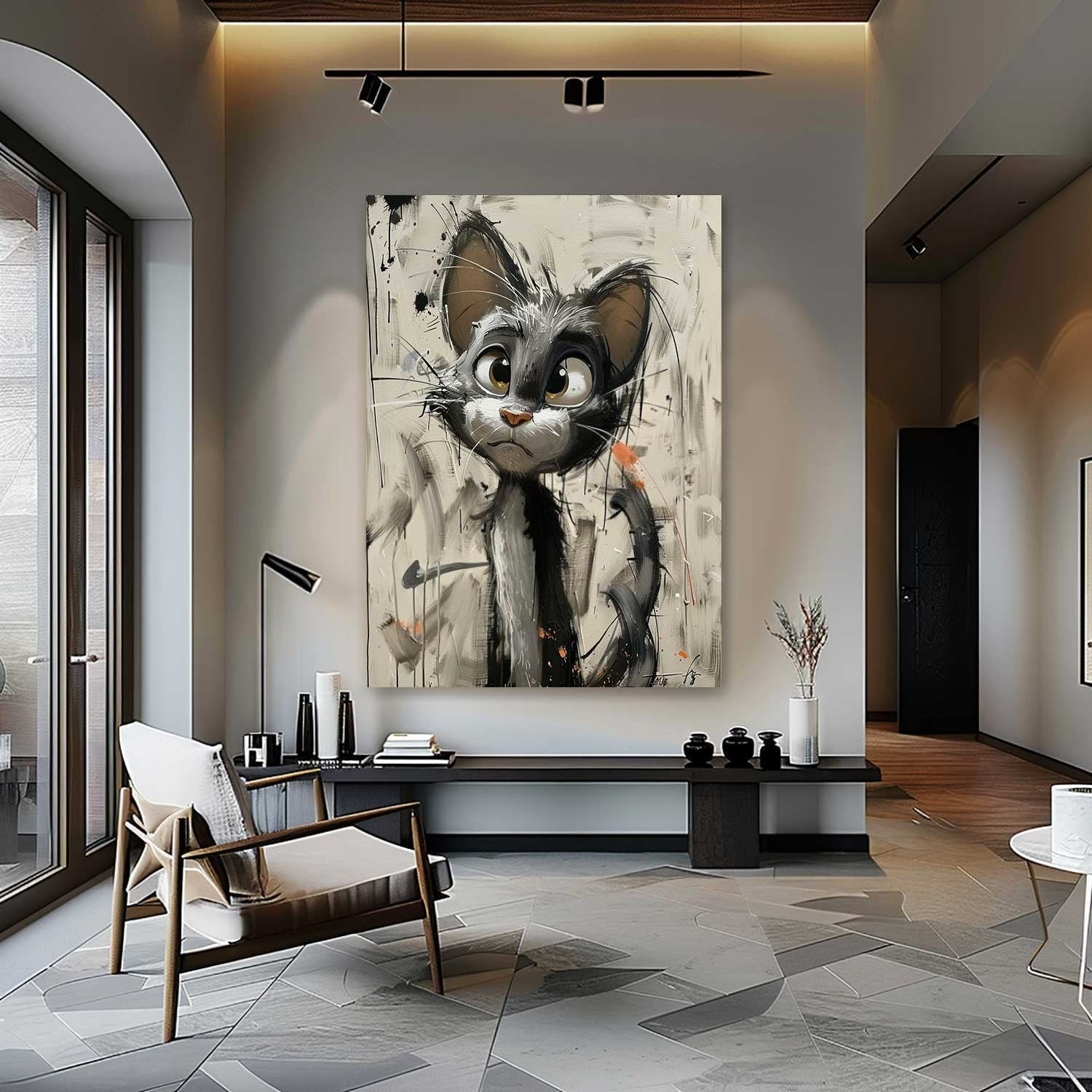 Wall Art Textured Expressive Brushstroke - Neutralighting