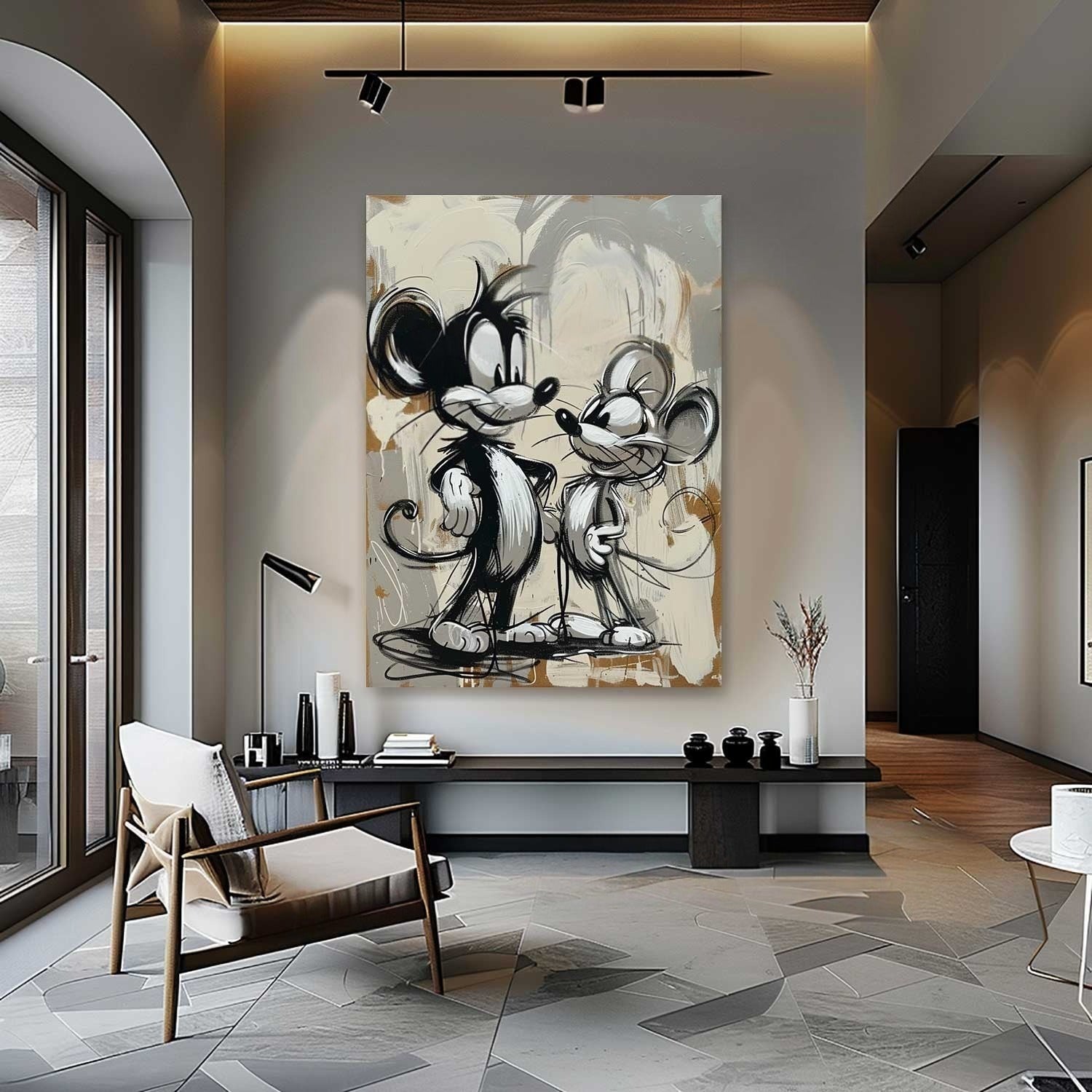 Wall Art Timeless Pop Art Mouse Pair - Neutralighting