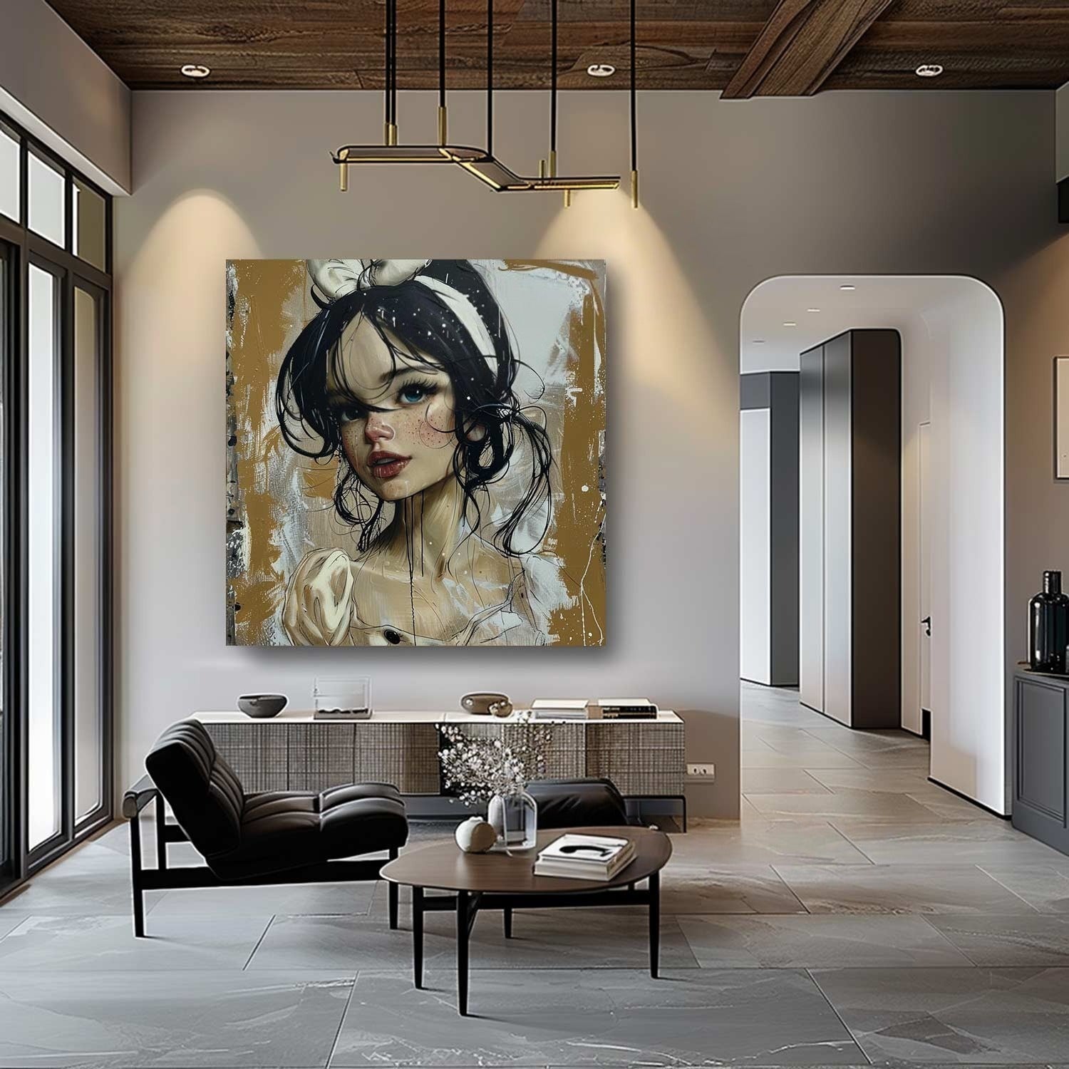 Wall Art Textured Expressive Brushstroke - Neutralighting