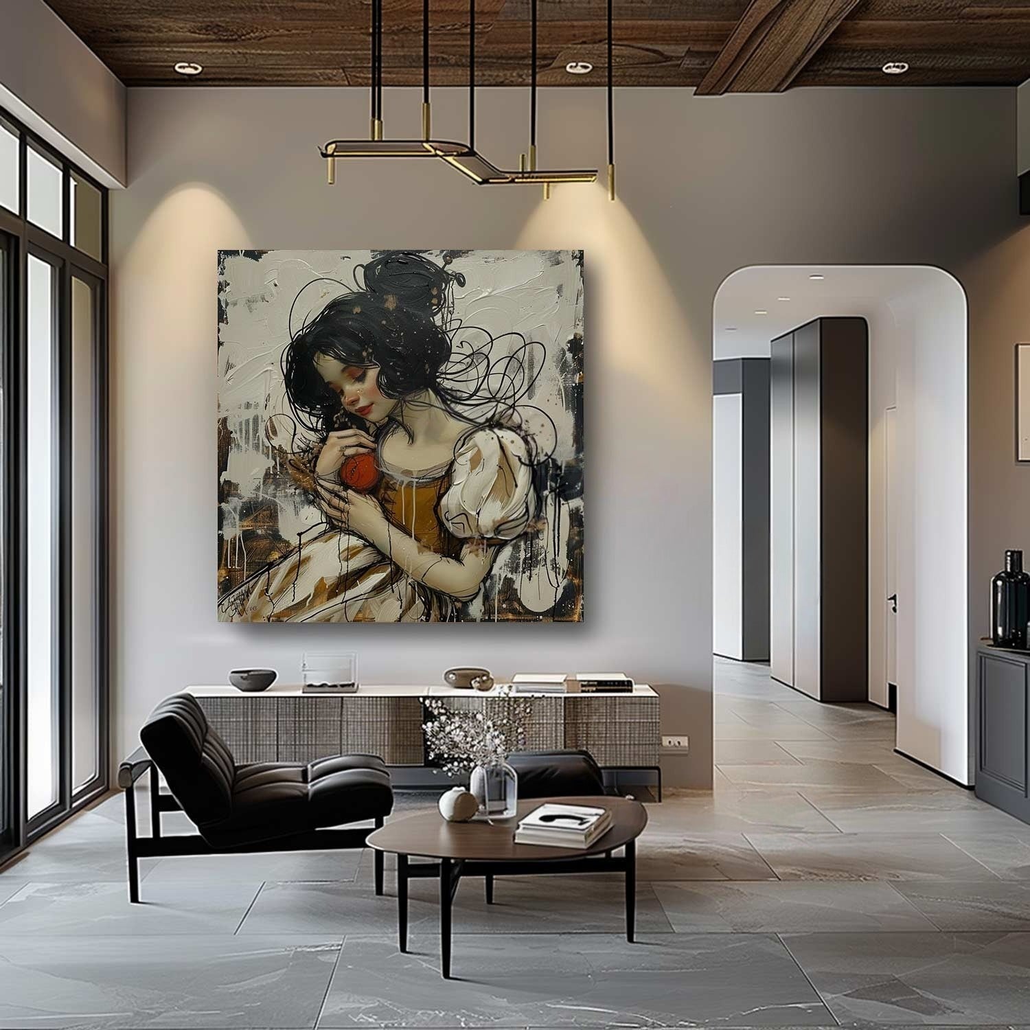Wall Art Snow White Canvas - Neutralighting