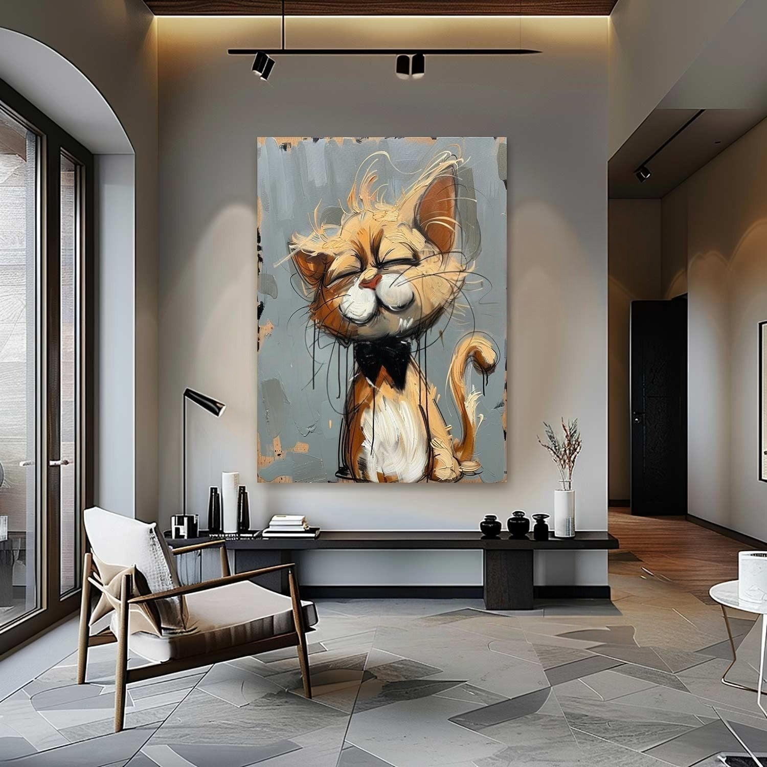 Wall Art Textured Expressive Brushstroke - Neutralighting