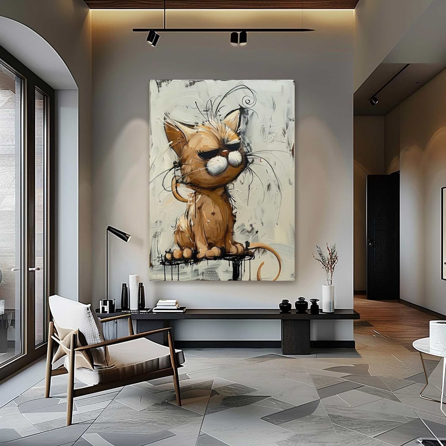 Wall Art Textured Expressive Brushstroke - Neutralighting