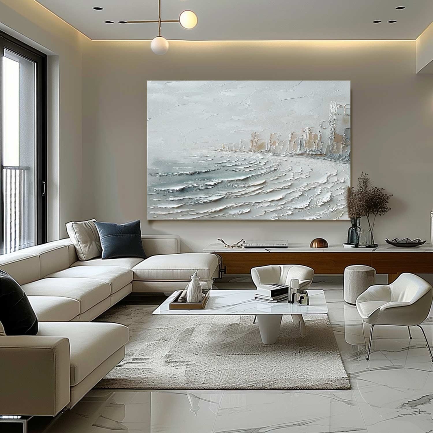 Wall Art Misty Coastal Cliffs Seascape - Neutralighting