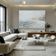 Wall Art Misty Coastal Cliffs Seascape - Neutralighting