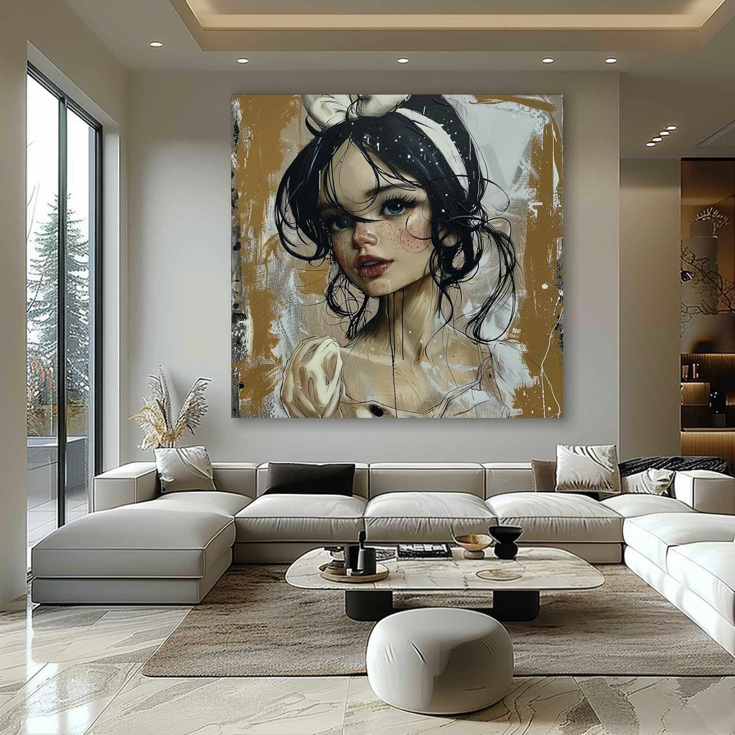 Wall Art Textured Expressive Brushstroke - Neutralighting