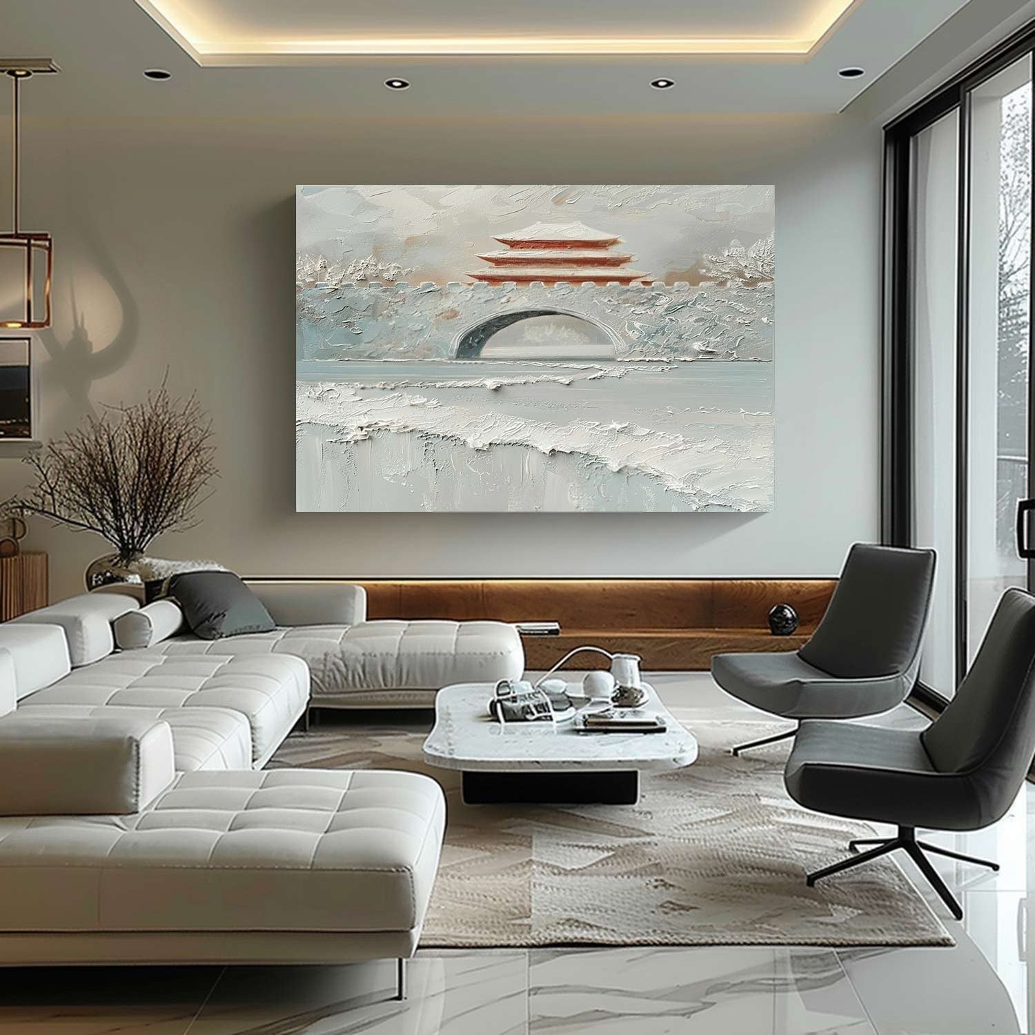 Wall Art Snow-Covered Ancient Chinese - Neutralighting
