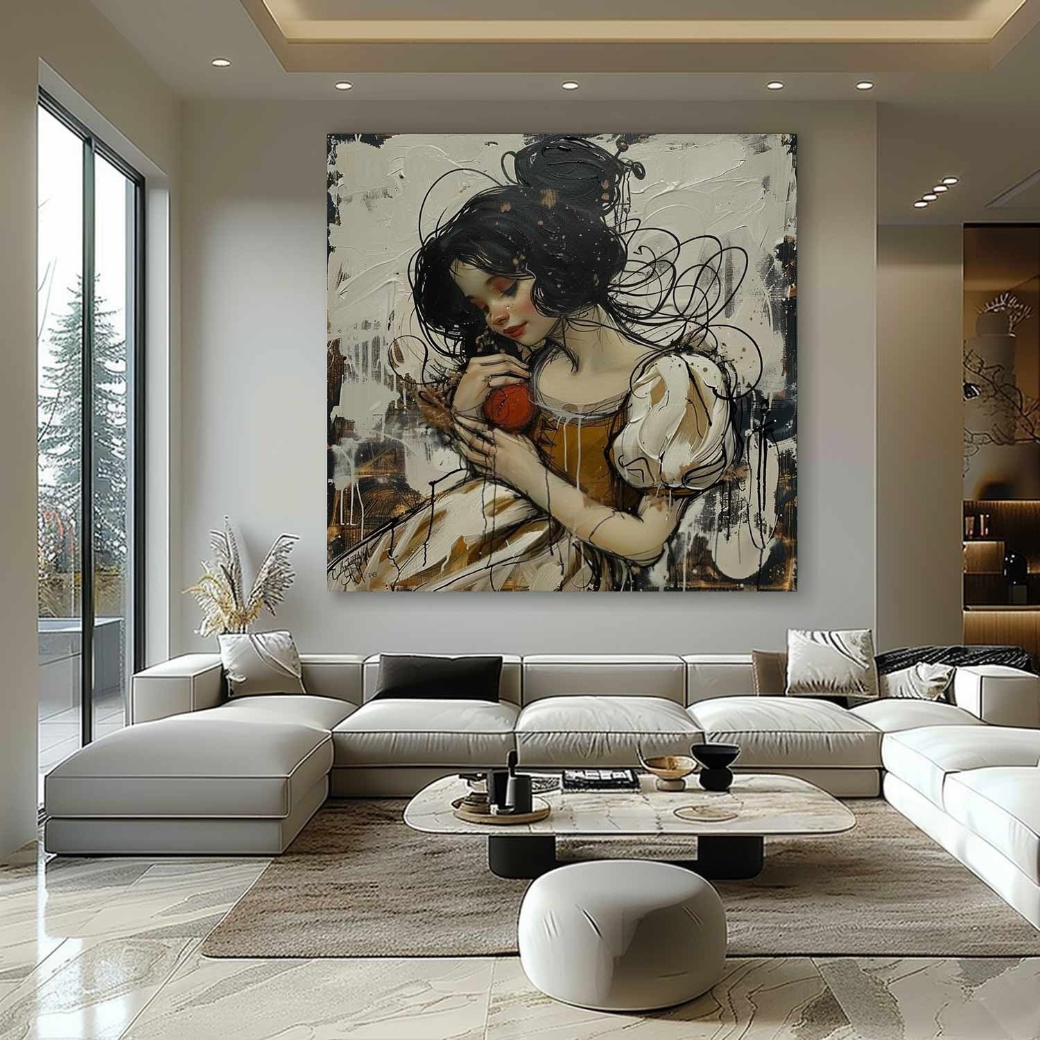 Wall Art Snow White Canvas - Neutralighting