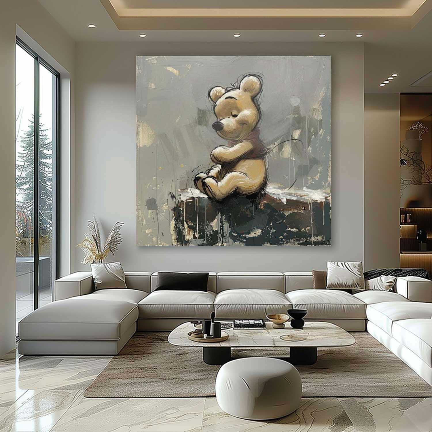 Wall Art Textured Whimsical Winnie Pop - Neutralighting