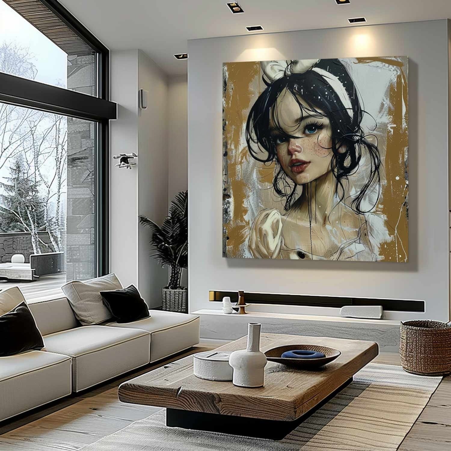 Wall Art Textured Expressive Brushstroke - Neutralighting
