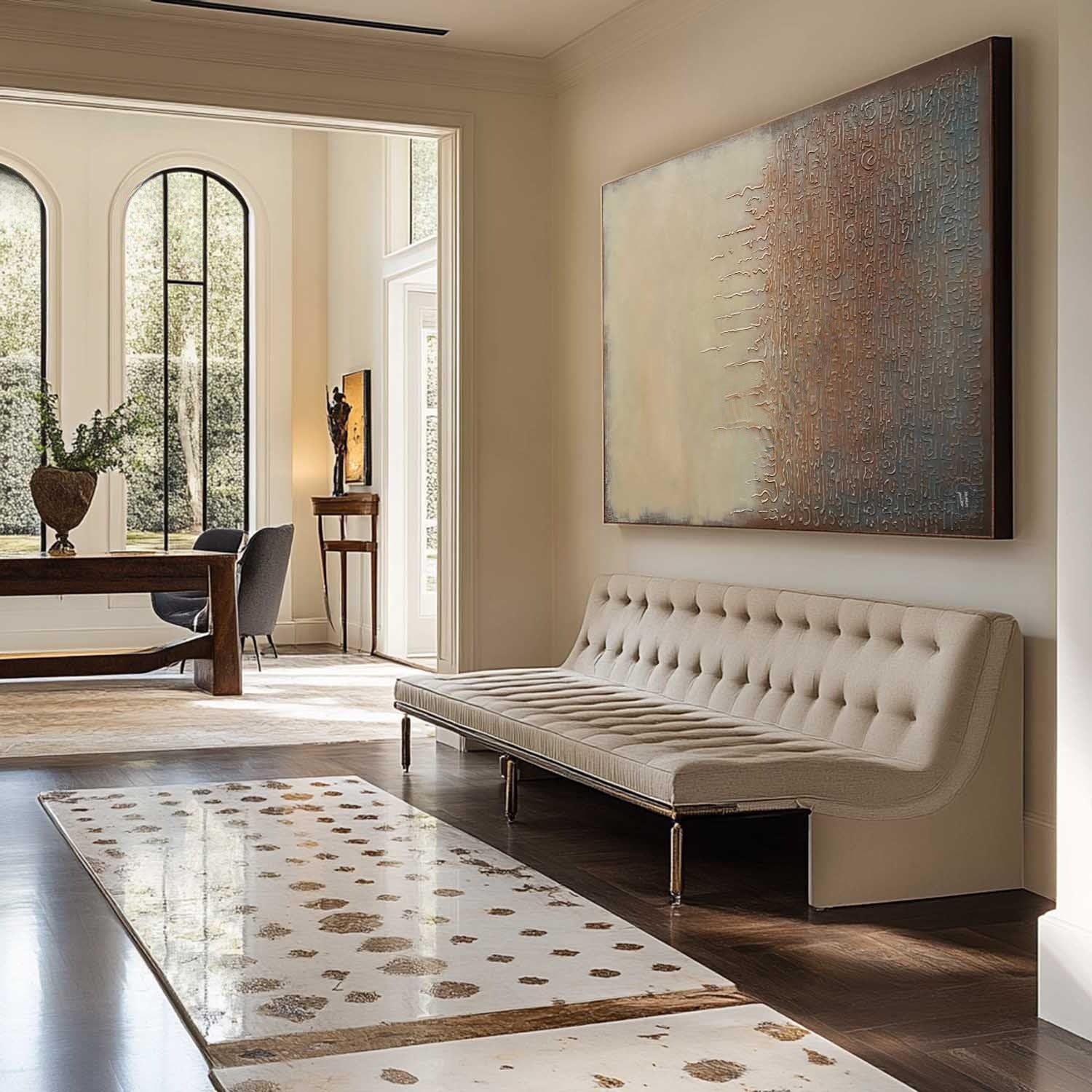 Wall Art Horizontal Texture Painting - Neutralighting