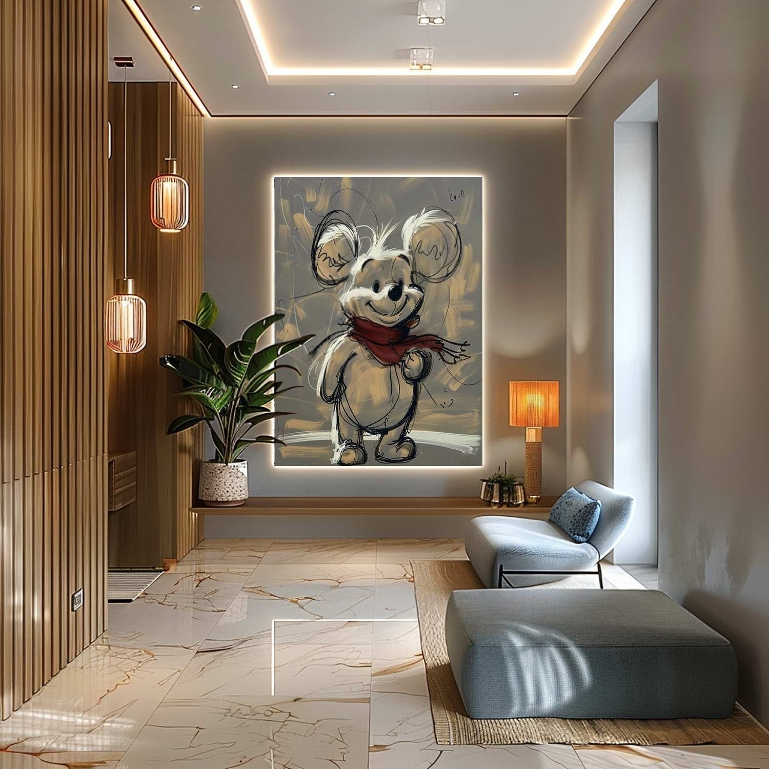 Wall Art Expressive Brushstroke Whimsical - Neutralighting