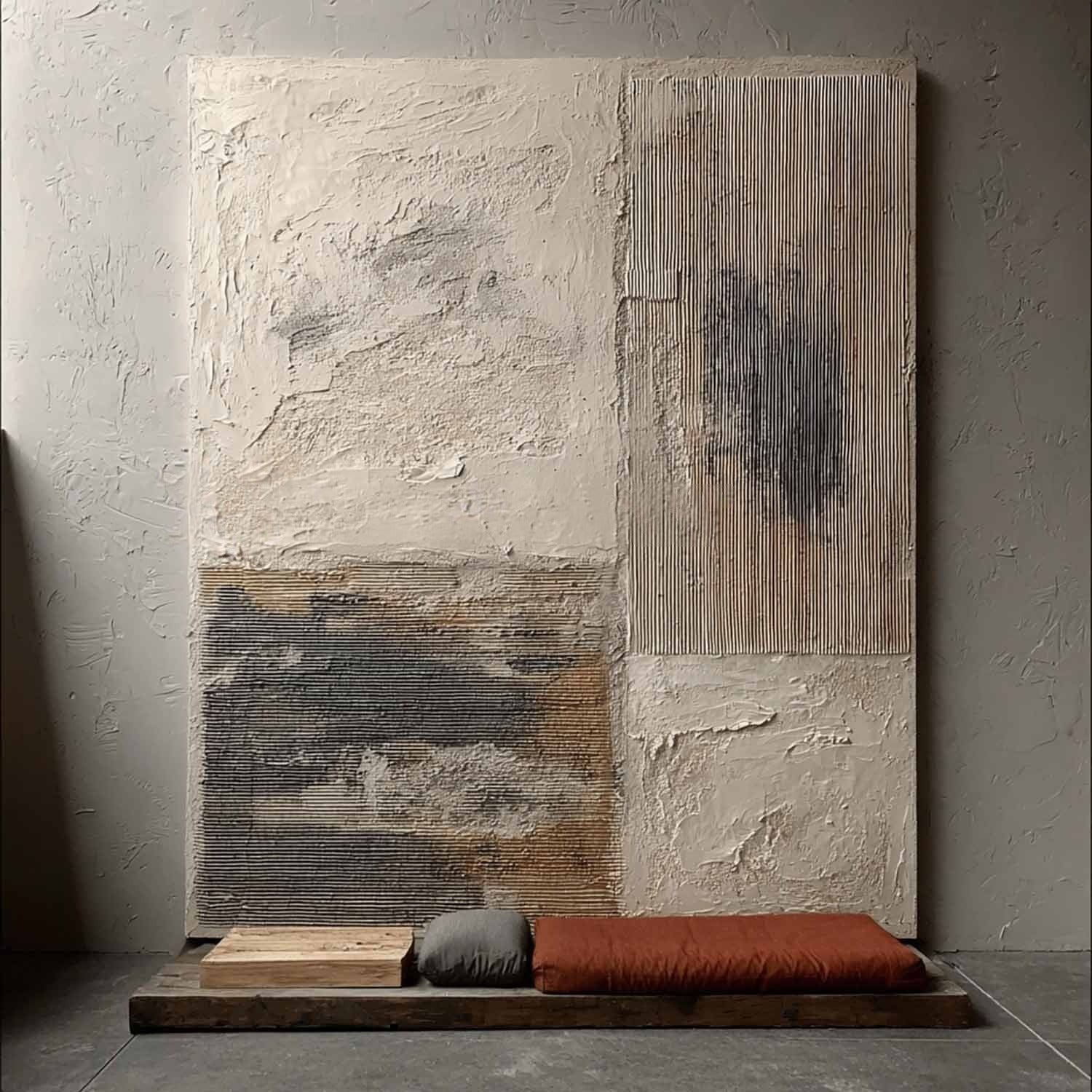 Wall Art Minimalist Textured Quadrant - Neutralighting